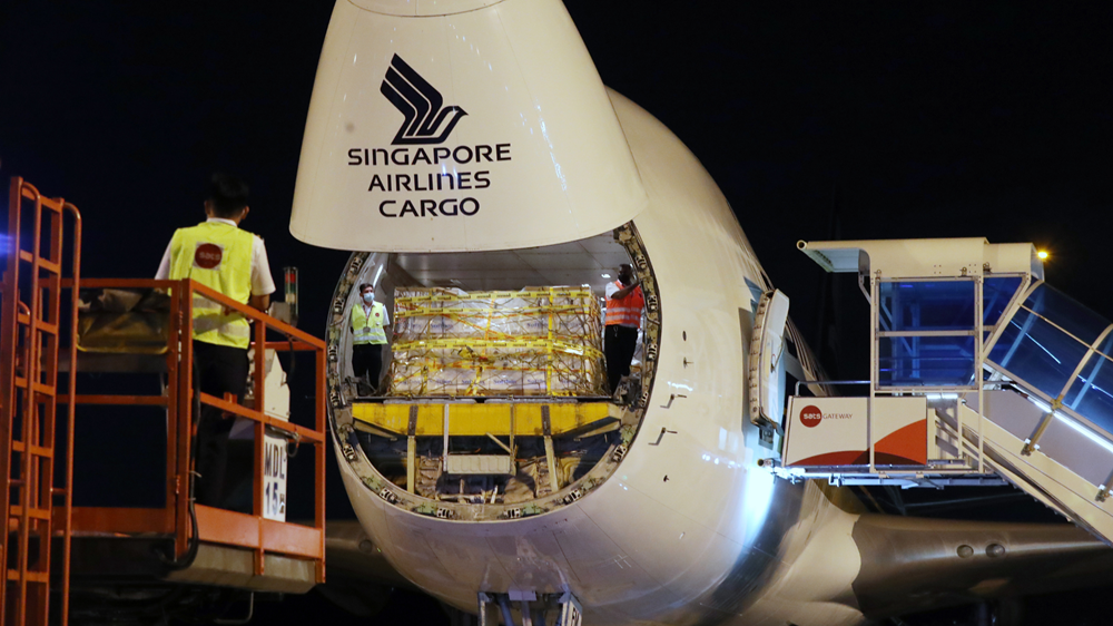 COVID vaccine arrives by air to Singapore